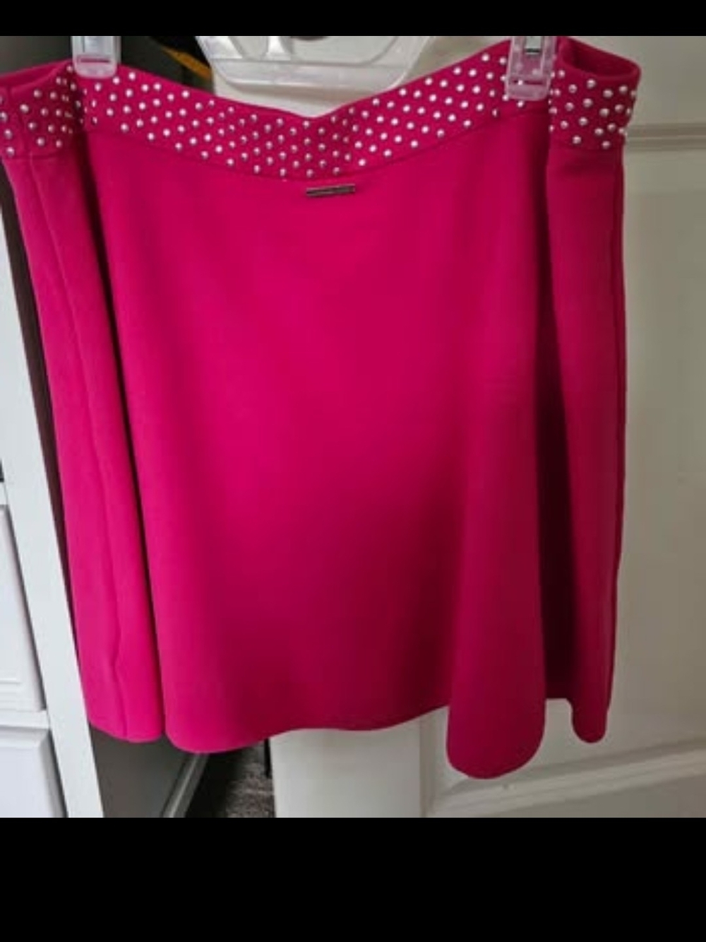 Michael Kors Fuchsia Studded A-Line Skirt